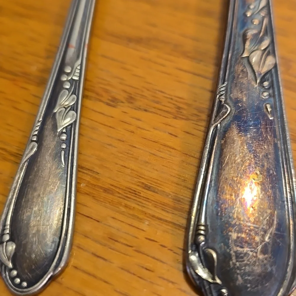 VTG WM A Rogers A1 Plus Oneida Ltd 1936 Meadowbrook 3 Piece Silver Serving Set